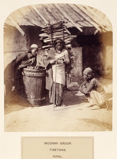 Moormi Group, Tibetans, Nipal, from The People of India, by J. Forbes Watson, published 1868 by English Photographer
